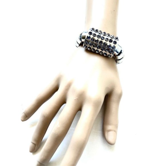 Silver Color Bracelet with Simulated Crystals - Picture 4 of 4